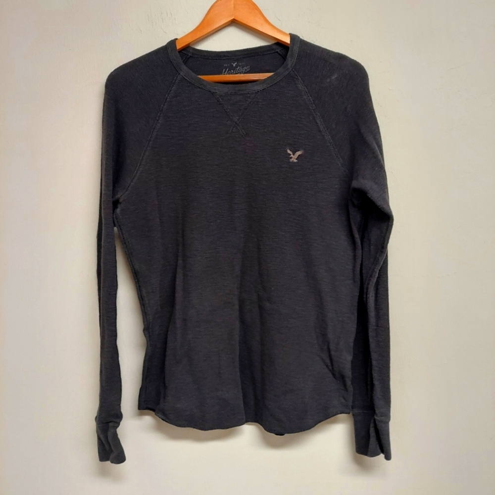 Men's American Eagle Thermal Black long sleeve shirt size M